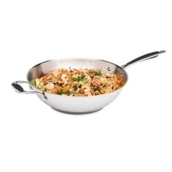 Lot Wok Tout Inox Et Couvercle Verre 30 Cm Excell'Inox -Cuisine À La Maison 209005 2 1 Lot wok tout inox et couvercle verre 30 cm Excell Inox Mathon