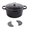 Lot Cocotte Légère Ronde En Fonte D'aluminium 20 Cm Coloris Noir Et Deux Maniques Silicone -Cuisine À La Maison 209010 0 2 Lot cocotte legere ronde en fonte d aluminium 20 cm coloris noir et deux maniques silicone Mathon