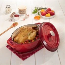 Cocotte En Fonte Ovale 29 Cm 4 L Rouge 7 Cocotte En Fonte Ovale 29 Cm 4 L Rouge -Cuisine À La Maison 213176 2 7 Cocotte en fonte ovale 29 cm 4 L rouge Mathon