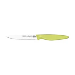 Couteau D'office Lame Crantée 11 Cm Vert Anis Bio Sourcé