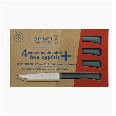 Opinel Coffret 4 Couteaux De Table Lame Micro-dentée 11 Cm Bon Appétit Plus Anthracite 3 Opinel Coffret 4 Couteaux De Table Lame Micro-dentée 11 Cm Bon Appétit Plus Anthracite