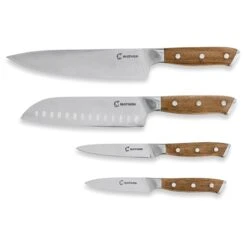 Set De 4 Couteaux Bois D'acacia Et Lame Inox