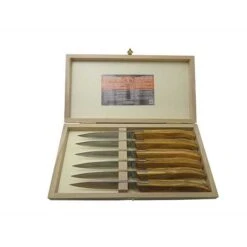 Coffret 6 Couteaux Laguiole Stand Up Bois Naturel
