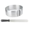 Set Couteau à Génoise Spatule à Glaçage Et Cercle à Trancher Extensible Inox