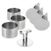 Lot 3 Cercles De Présentation En Inox Avec Poussoir + 3 Supports