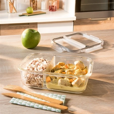 Boîte En Verre Borosilicate 2 Compartiments 950 Ml 3 Boîte En Verre Borosilicate 2 Compartiments 950 Ml