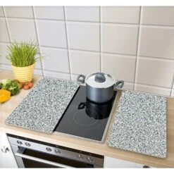 Set 2 Couvre-plaques Protection Motifs Granit -Cuisine À La Maison 62342 2 5 Set 2 couvre plaques protection motifs Granit Wenko by Maximex