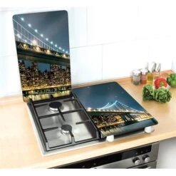Set 2 Couvre-plaques Protection Motif Brooklyn -Cuisine À La Maison 62379 2 1 Set 2 couvre plaques protection motif Brooklyn Wenko by Maximex