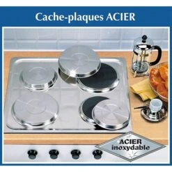 Set De 4 Cache-plaques En Inox -Cuisine À La Maison 67600 3 3 Set de 4 cache plaques en inox Wenko by Maximex